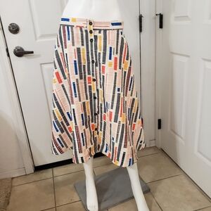 Hutch Size 22 (Fits Like a 12/14) Multicolor Button-Front Women's Skirt